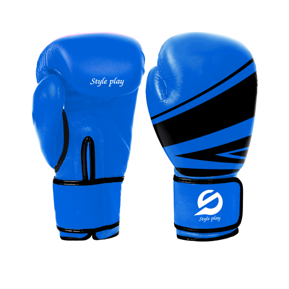 BOXING GLOVES KNOCK BLUE with shock-absorbing padding and secure wrist strap for boxing, sparring, and fitness training