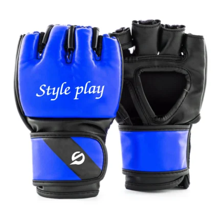 Black MMA GLOVES ARES with open-palm design and padded knuckles for secure grip and full-contact training protection.