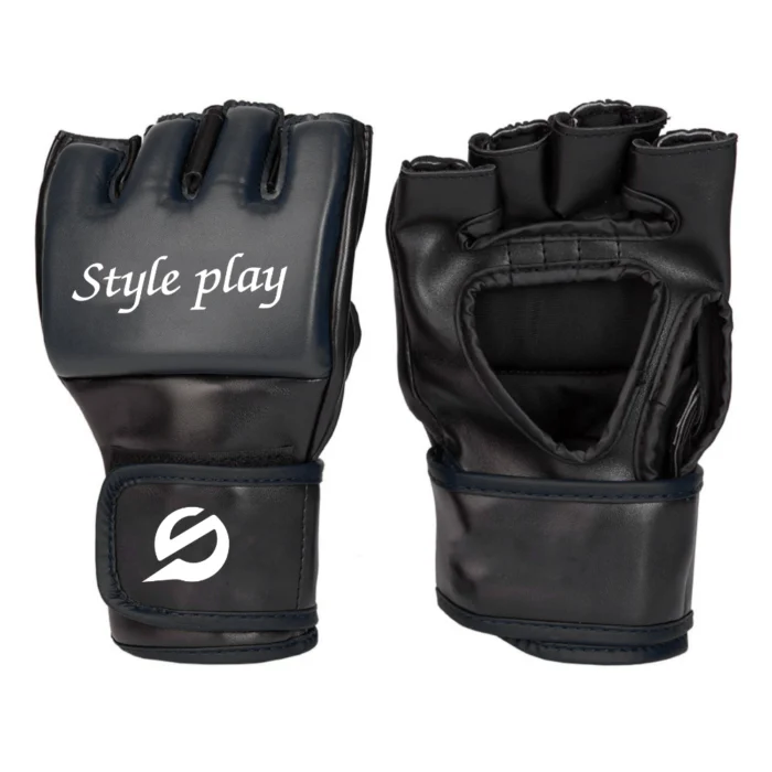 MMA Gloves Nova Black with durable padding and adjustable wrist strap for professional training.