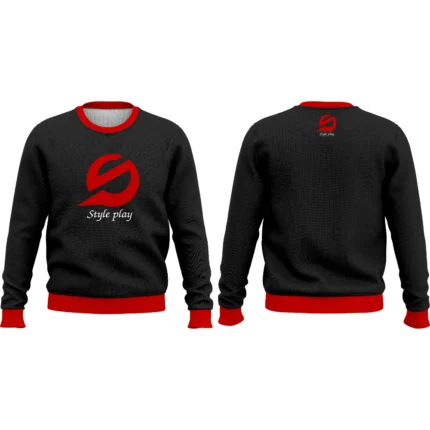 Black sweat shirt for men featuring a soft cotton blend, ribbed cuffs, and a comfortable relaxed fit.