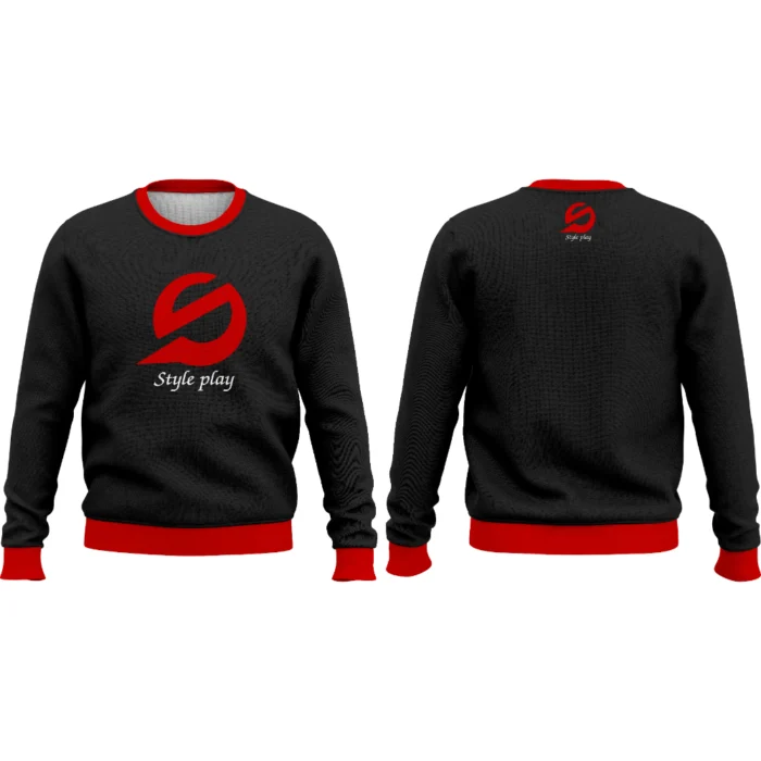 Black sweat shirt for men featuring a soft cotton blend, ribbed cuffs, and a comfortable relaxed fit.
