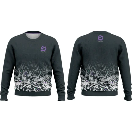 Sweat Shirt Sublimation with custom printed design in vibrant colors for sports teams or casual fashion wear.