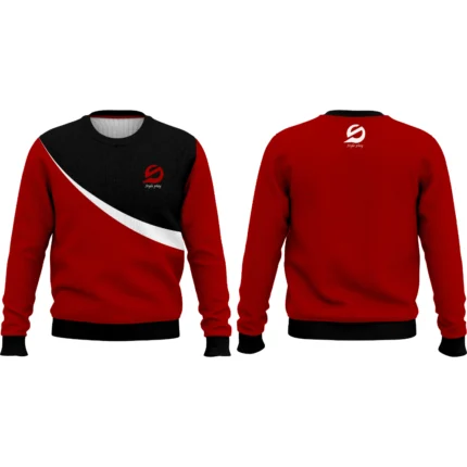 Red sweat shirt for men featuring a soft cotton blend, ribbed cuffs, and a comfortable relaxed fit.