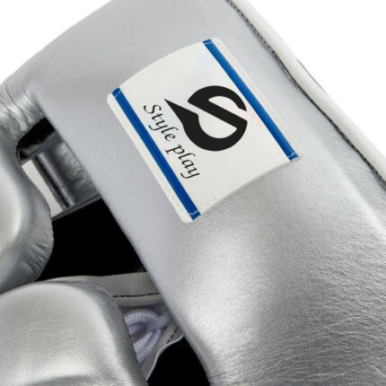 Professional Metallic Silver PU Leather Boxing Gloves