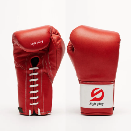 Red Lace-Up Boxing Gloves